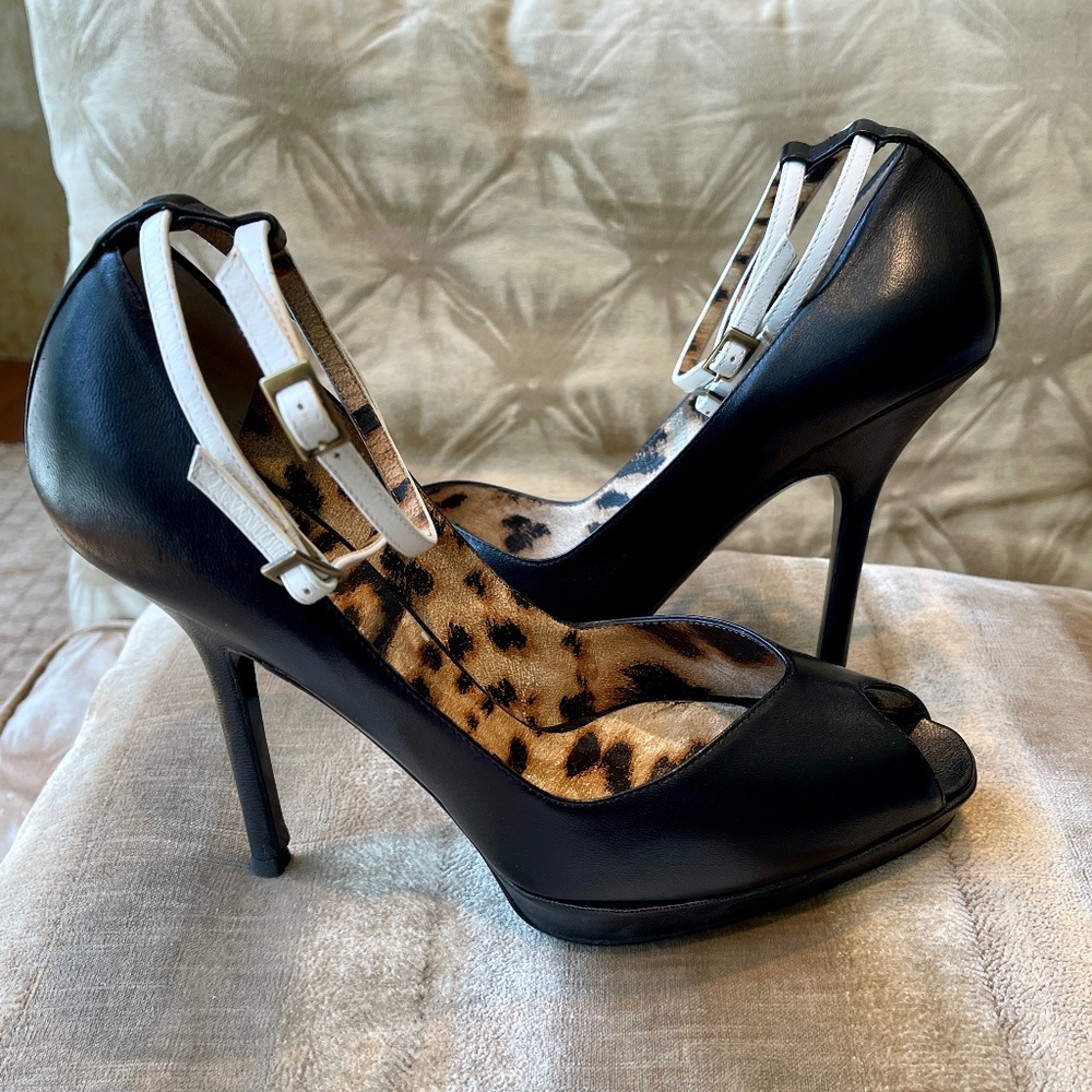 🖤Roberto Cavalli Black Stiletto Peep Toe Pump Heels 🖤 - Picture 3 of 9